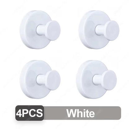 Stainless Steel Bathroom Suction Cup Hooks - Reusable Wall-Mounted Towel and Bathrobe Holders with Strong Adhesion (Set of 1/4)