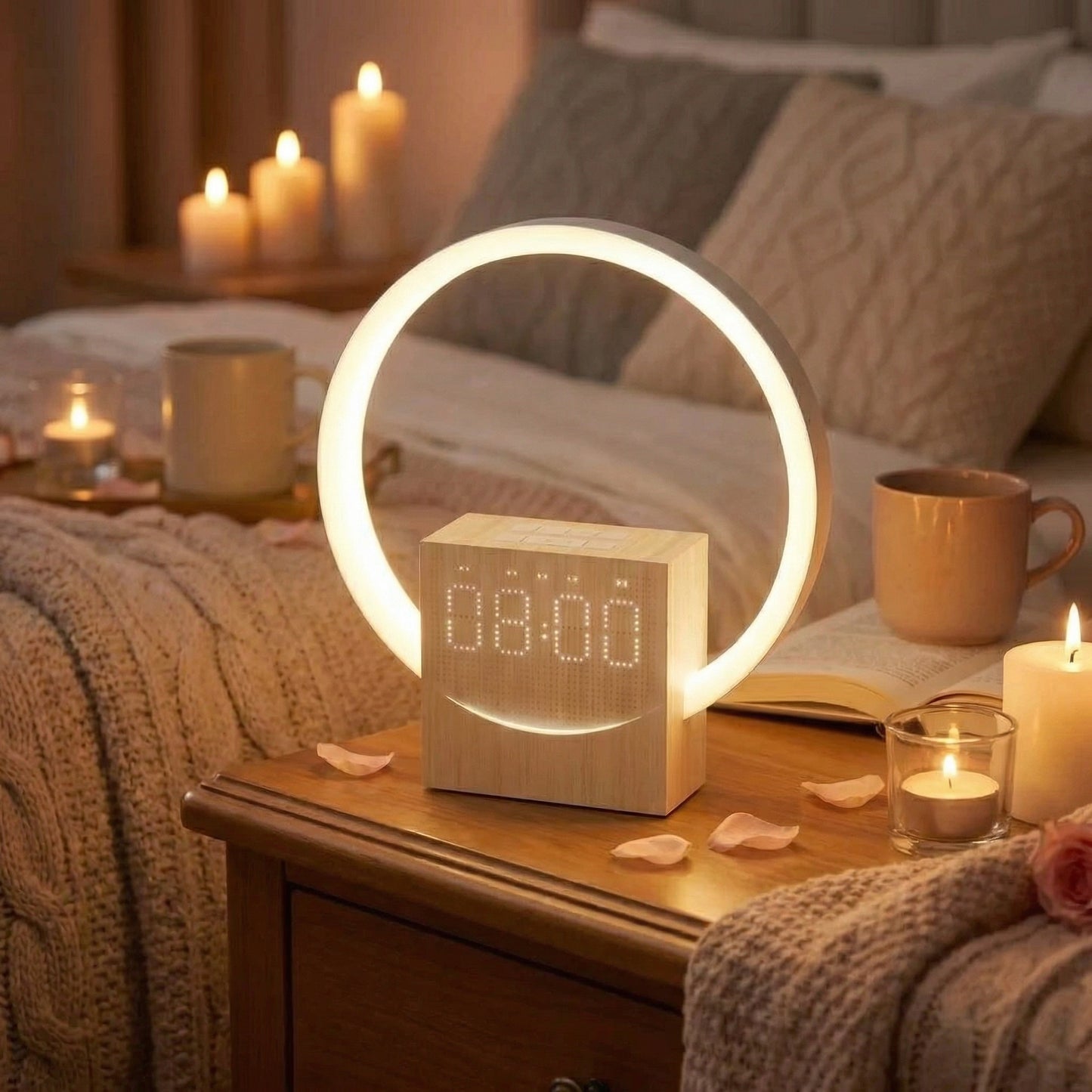 Elevate Your Mornings with Our Multifunctional Digital Alarm Clock: Experience Sunrise Simulation, Bluetooth Streaming, and Soothing White Noise