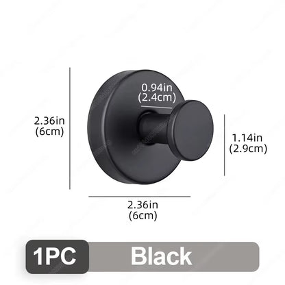 Stainless Steel Bathroom Suction Cup Hooks - Reusable Wall-Mounted Towel and Bathrobe Holders with Strong Adhesion (Set of 1/4)