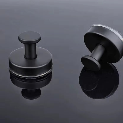 Stainless Steel Bathroom Suction Cup Hooks - Reusable Wall-Mounted Towel and Bathrobe Holders with Strong Adhesion (Set of 1/4)