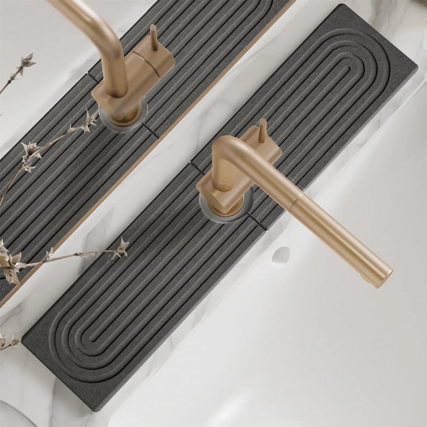 Transform Your Space with the Diatomite Fast-Drying Faucet Mat - The Ultimate Splash Guard for Clean and Dry Kitchen and Bathroom Counters