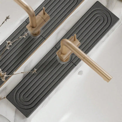 Transform Your Space with the Diatomite Fast-Drying Faucet Mat - The Ultimate Splash Guard for Clean and Dry Kitchen and Bathroom Counters
