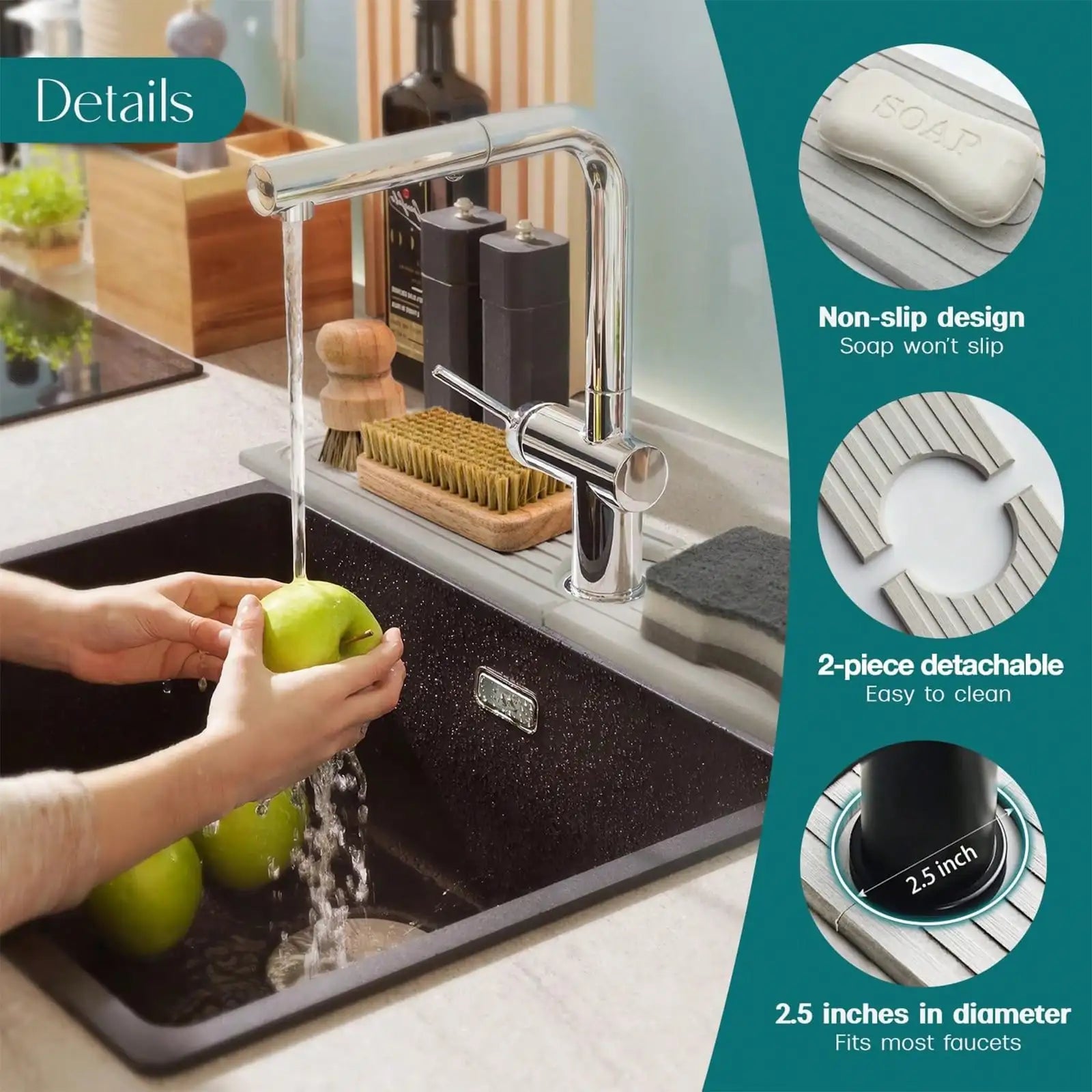 Transform Your Space with the Diatomite Fast-Drying Faucet Mat - The Ultimate Splash Guard for Clean and Dry Kitchen and Bathroom Counters