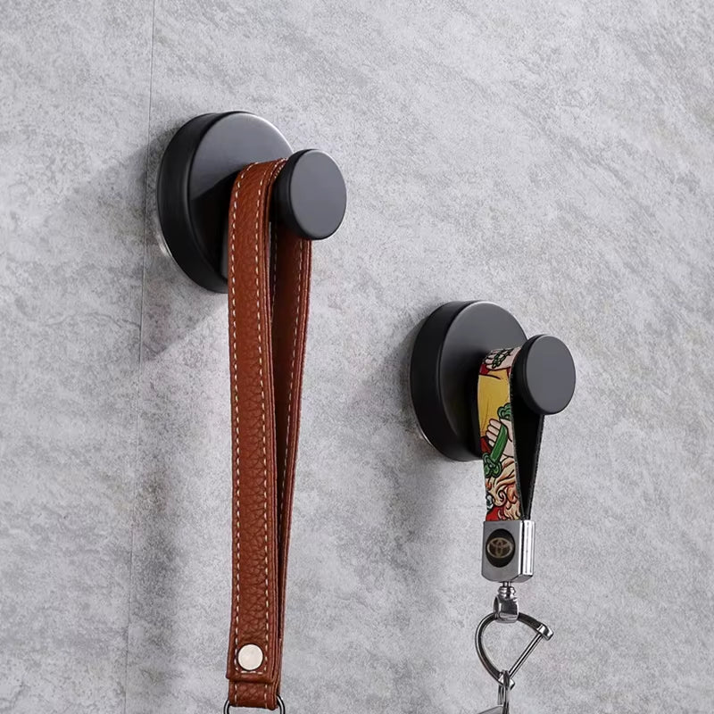 Stainless Steel Bathroom Suction Cup Hooks - Reusable Wall-Mounted Towel and Bathrobe Holders with Strong Adhesion (Set of 1/4)