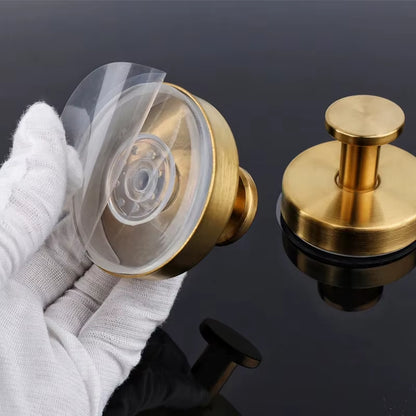 Stainless Steel Bathroom Suction Cup Hooks - Reusable Wall-Mounted Towel and Bathrobe Holders with Strong Adhesion (Set of 1/4)