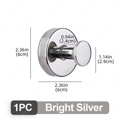 Stainless Steel Bathroom Suction Cup Hooks - Reusable Wall-Mounted Towel and Bathrobe Holders with Strong Adhesion (Set of 1/4)